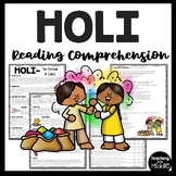 Holi Reading Comprehension Worksheet Spring Festivals Hinduism