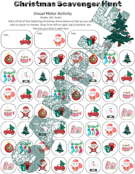 Preview of Visual Scanning Worksheet - Holiday Pack