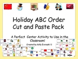 Holiday ABC Order Cut and Paste Pack