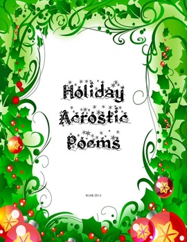 Preview of Holiday Acrostic Poem Packet with Rubric