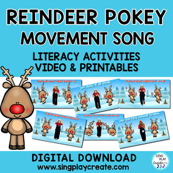 Preview of Reindeer Pokey Literacy & Movement Activity Song