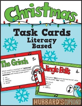 Preview of Holiday Activites - Christmas Activities - Christmas Task Cards - ELA Test Prep