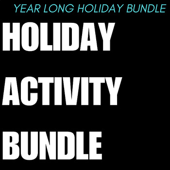 Preview of Holiday Activities Bundle ELA Halloween Thanksgiving Christmas CNY Bundle