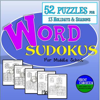 Preview of Holiday Activities - Word Sudoku Logic Puzzles