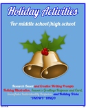 Editable Holiday Activities for Middle and High School- Pr