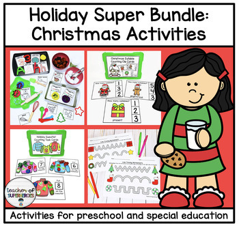 Preview of Holiday Activity Bundle: Christmas (Math & Literacy for Preschool & Special Ed)