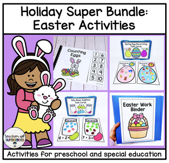 Preview of Holiday Activity Bundle: Easter (Math & Literacy, Preschool & Special Education)