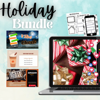 Preview of Holiday Activity Bundle Fall, Halloween, Thanksgiving, Christmas | Middle & High