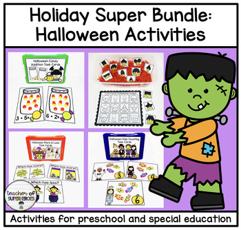 Preview of Holiday Activity Bundle: Halloween (Math and Literacy for Preschool, Special Ed)