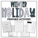 Winter Holiday Activity Packet | Winter Break Fun | Printables