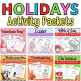 Holiday Activity Packets, Holiday Party Games, Worksheets,