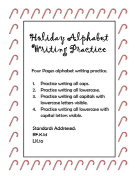 Preview of Holiday Alphabet Writing Practice