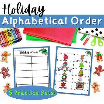Preview of Holiday Alphabetical Order Worksheets - 5 Sets of ABC Order Worksheets