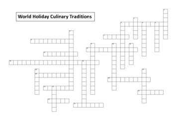 Holiday Around the World Crossword Puzzle by Kristine Burritt TPT
