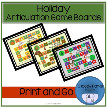 Holiday Articulation Game Boards