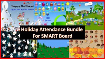 Preview of Holiday Attendance Bundle for SMART Board