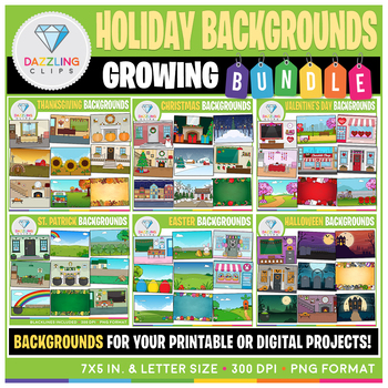 Preview of Holiday Backgrounds Clip Art BUNDLE!