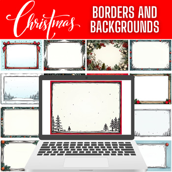 Preview of Holiday Backgrounds and Borders - Christmas Borders for Google Slides and Powerp