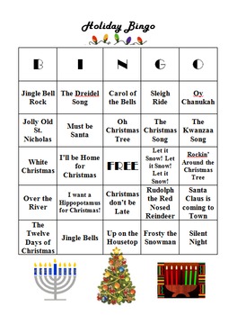 Preview of Holiday Bingo