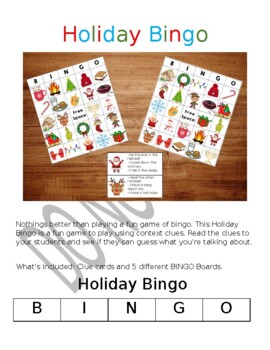 Preview of Holiday Bingo