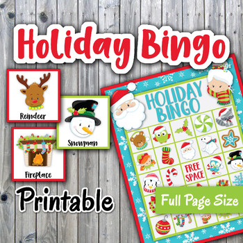 Preview of Holiday Bingo Cards and Memory Game - Christmas Bingo Printable - 30 Cards