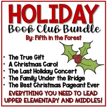Preview of Holiday Book Club Bundle for upper elementary and middles
