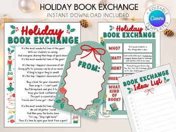 Preview of Holiday Book Exchange | Classroom Secret Santa | Student Book Exchange Gift