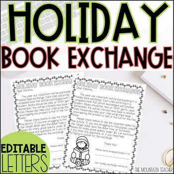 Preview of Editable Christmas or Holiday Book Exchange Parent Letter
