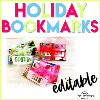 Preview of Holiday Bookmarks Editable | Christmas Gifts |