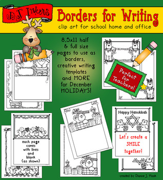 Preview of Holiday Borders for Writing - Journaling, Handwriting, Creative Writing
