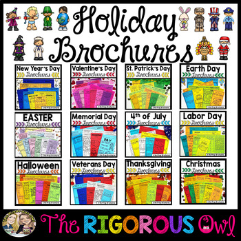 Preview of Holiday Brochure Bundle | Comprehension, Math, Grammar, Vocabulary, Activities