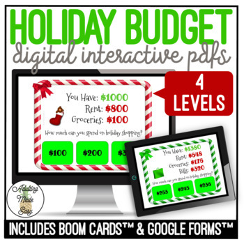 Preview of Holiday Budgeting Digital Interactive Activity