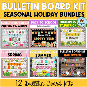 Preview of Holiday Bulletin Board Kit Bundle/ All Year Bulletin Board/ Door Decor