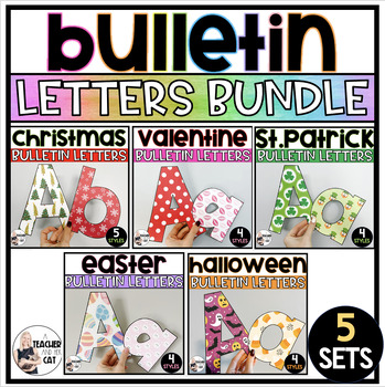 Preview of Holiday Bulletin Board Letters Bundle