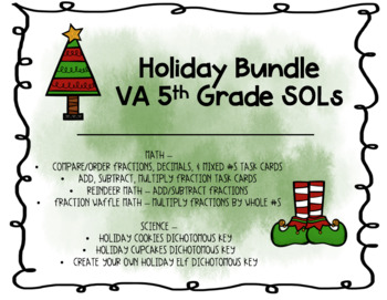 Preview of Holiday Bundle - 5th Grade VA Math & Science SOLs