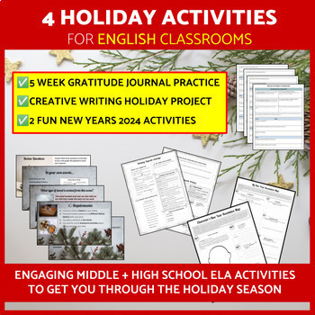 Preview of Christmas Activities, Holiday Activities, English Holiday Bundle