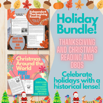 Preview of Holiday Bundle! Thanksgiving and Christmas Readings w/Questions and Activities