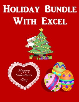 Preview of Holiday Microsoft Excel Bundle-Christmas, Valentine's Day and Easter Digital