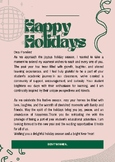 Holiday Letter for Families and Students