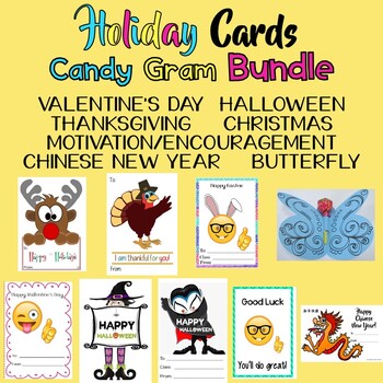 Preview of Holiday Cards & Candy Grams BUNDLE