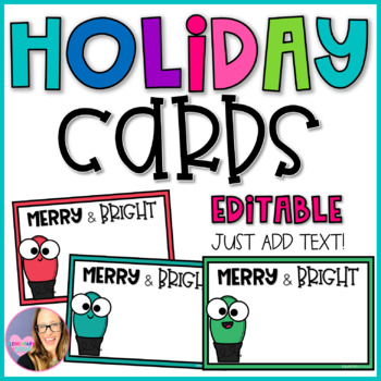 Preview of Holiday Cards for Kids - EDITABLE