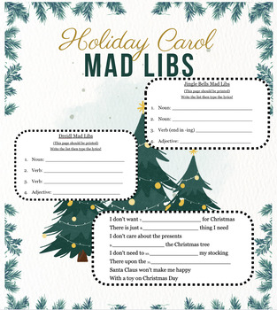 Preview of Holiday Carol Madlibs!