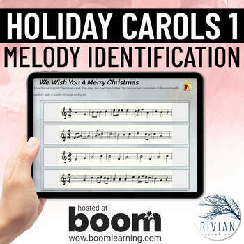 Preview of Holiday Carol Melodies Volume 1 for Melody Recognition - Music Boom Cards