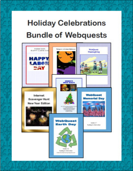Preview of Holiday Celebrations Bundle of Webquests for Distance Learning