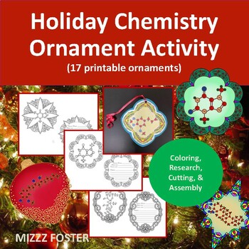 Preview of Holiday Chemistry Ornaments (17 unique sheets)