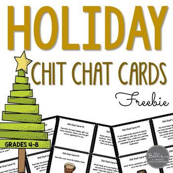 Preview of Winter Holiday Chit Chat Cards FREEBIE for Grades 4-8 Common Core Aligned