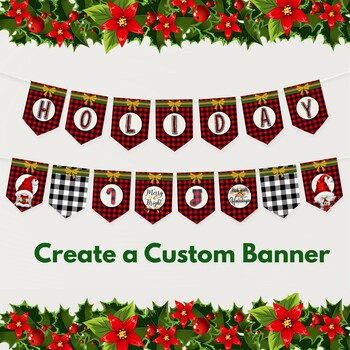 Holiday Christmas Banner Pennants for Bulletin Board and Party | TPT