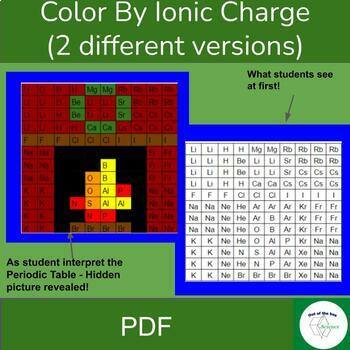 Preview of Holiday / Christmas Chemistry Puzzle - Color by Ionic Charge (2 versions)