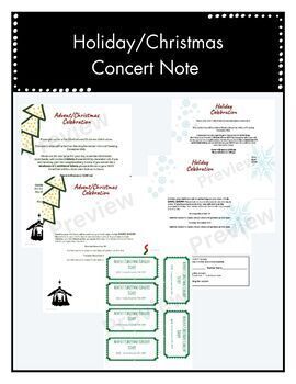 Preview of Holiday/Christmas Concert Note