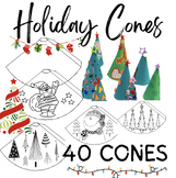 Holiday Christmas Cones Art | 40 Templates Art Activity